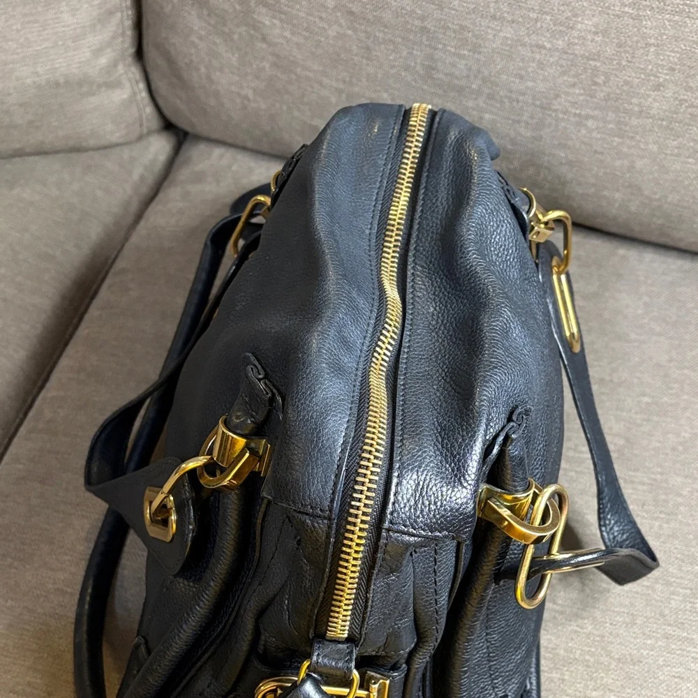 Chloe Paraty Black Leather Satchel Shoulder Bag Authenticated